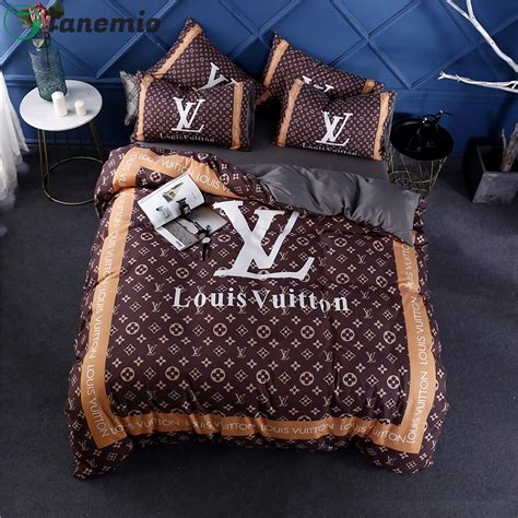 louis vuitton bed cover set|authentic louis vuitton bedding set.